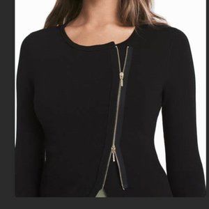 WHBM, Cropped Moto Sweater, Black, XS -- Excellent Condition